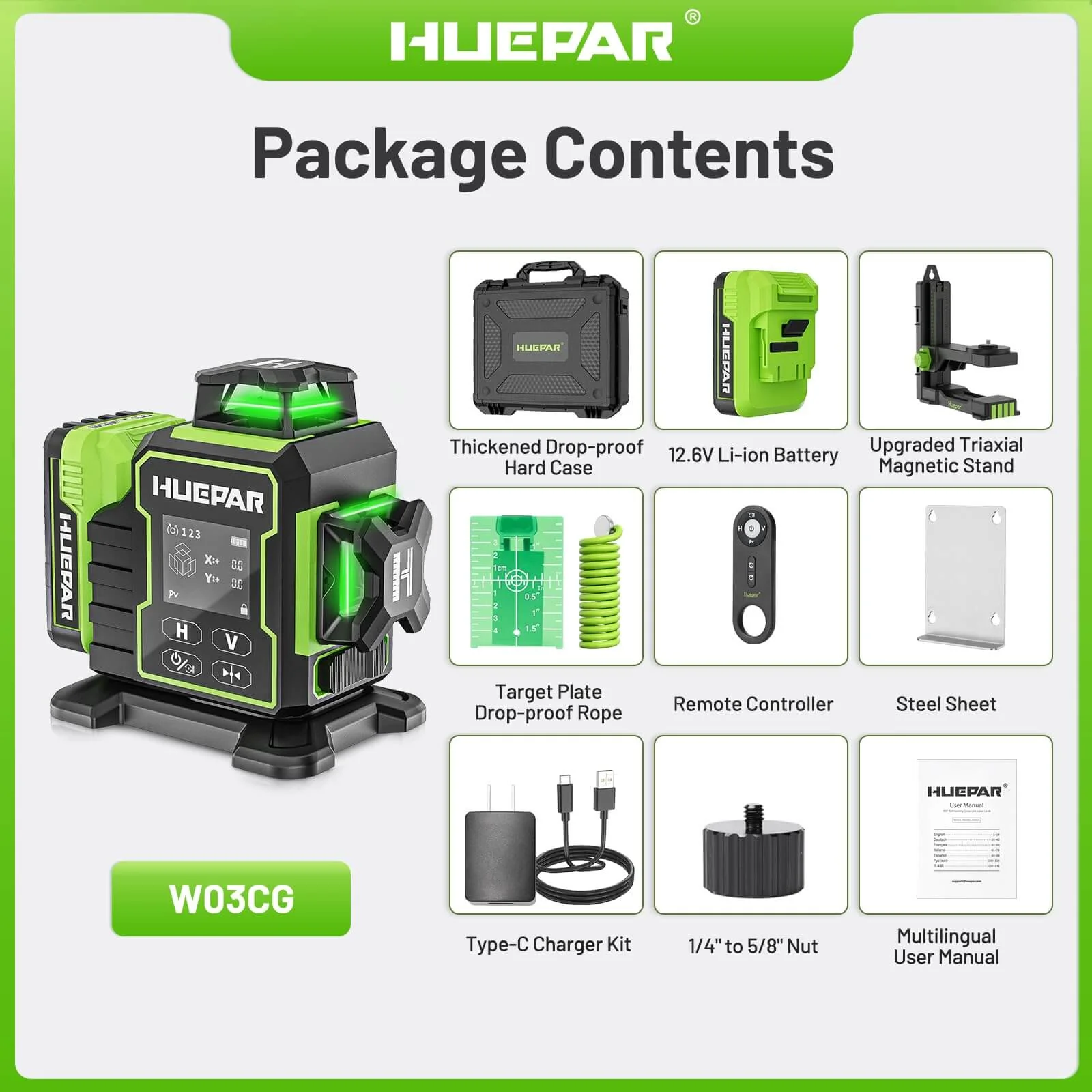 Huepar W03CG Laser Level - Image 10